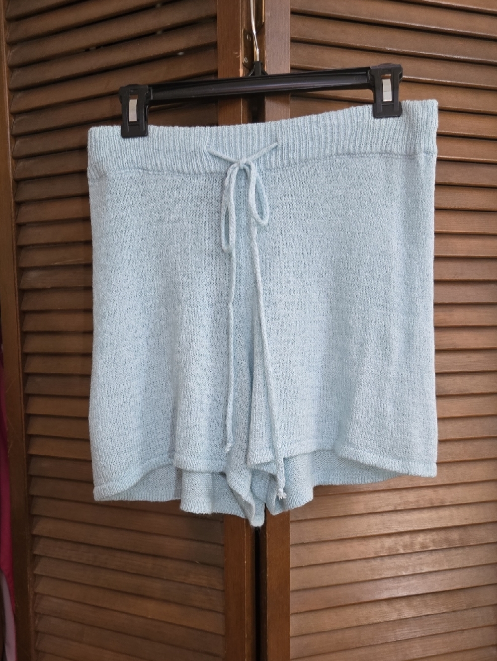 Source Unknown Pale Blue Knit High-Waist  Shorts